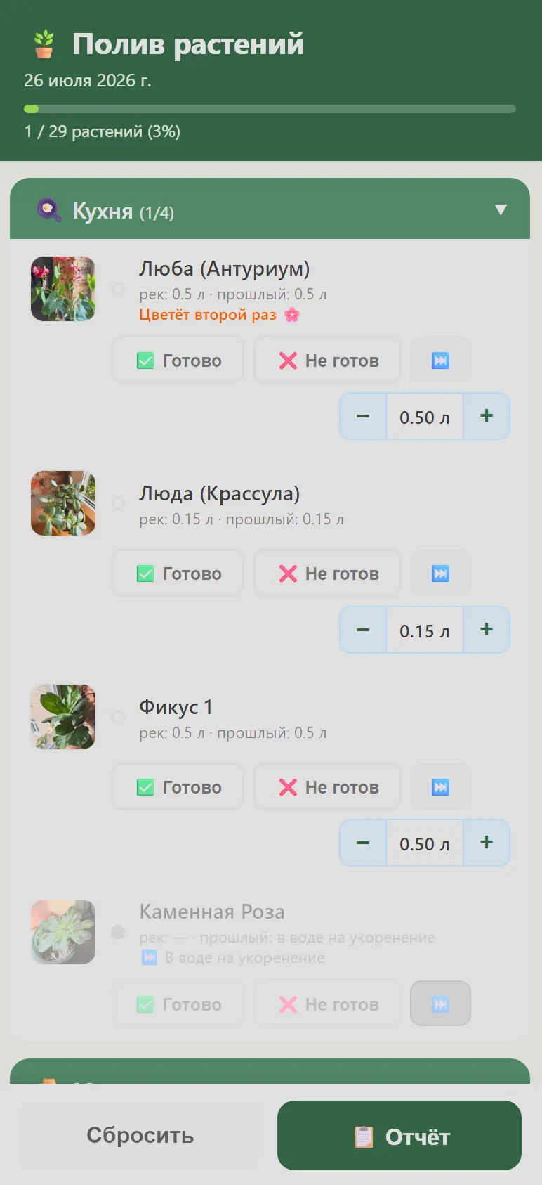 Plant watering tracker